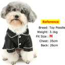 Zunea Small Dog Pajamas Shirts for XS/S Size Dogs Soft Faux Silk Lapel Puppy Sleepwear Clothes Two-Legged Indoor Pjs Shirt Outfits Chihuahua Yorkie Pet Holiday Party Apparel Black S