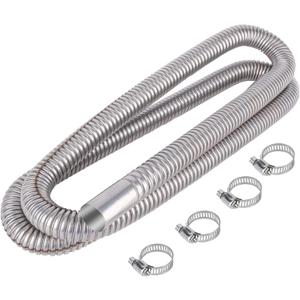 Stainless Steel Exhaust Hose, Fuel Tank Diesel Gas Vent Hose Length 78.7 Inches Flexible Exhaust Tubing Diesel Heater Exhaust Pipe, 2.5cm/ 1 In Inner Diameter Air Heater Exhaust Pipe