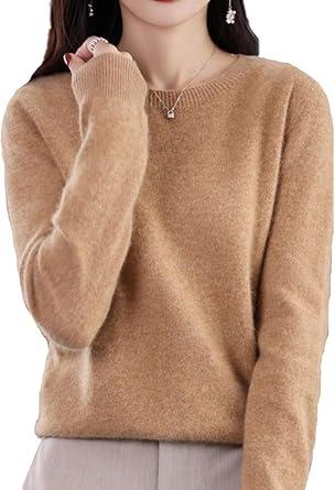 Cashmere Sweaters for Women, Medium, Caramel 