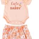 Aori Lifelike Baby Dolls Clothes 20 Inch Pink Shirt and Floral Pants Set for 17-20 in Realistic Reborn Girl Doll (Orange)