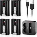 4-Pack Replacement Battery for Ring Doorbell - 7200mAh Rechargeable Camera Batteries with Charger Station for Ring Video Doorbell 2/3/3 Plus/4, Spotlight Cam, Stick Up Cam and Peephole Cam Indoor