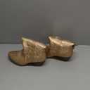 Cowboy Boots for Women Wide Calf Cowgirl Boots Pointed Toe Embroidery Stitched Fashion Western Boot Mid-Calf with Pull-on Tabs, US Size 11 (Gold)