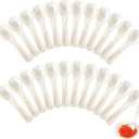 Caviar Spoons Mother of Pearl Mop Spoons with Hand Craft W Round Handle for Caviar, Egg, Ice Cream, Salt, Coffee Serving, Restaurant Serving Set(24 Pieces,3.55 Inch)