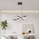 Modern LED Pendant Light FixtureBlack Contemporary Ceiling Hanging Fixture with Irregular Ring Lights for Dining Living Room Bedroom Kitchen Island Cafe4000KNeutral Light
