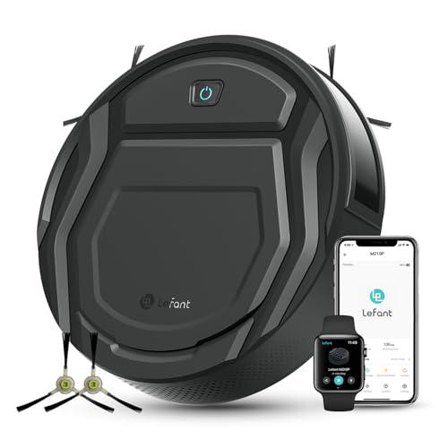 Lefant Robot Vacuum Cleaner M210 Pro, Slim, Quiet, 2200Pa Suction, 120 Min Self-Charging Robotic Vacuums, Freemove 3.0, WiFi/ APP/ Alexa, 6 Cleaning Modes Ideal for Hard Floors Pet Hair Low Carpet, Black