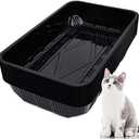 Tessco for you 23 Pack Disposable Plastic Litter Boxes for Cats Disposable Cat Litter Tray for Small Pets Kitten Travel, 16.7 x 10.5 x 3.4 Inches (Black)