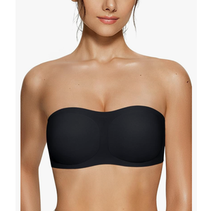 Vertvie Women's Wireless Strapless Bra Seamless Padded Bandeau Bra Non-Slip Silicone Tube Top Push Up Convertible Bralette XL