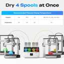 Creality Filament Dryer 4 Spools Mothers Day Gifts, Space Pi X4L Filament Storage Box, Dual Heating Chambers Dual 200W PTC Heats, Fast Drying Moisture-Free Storage, for PLA, PETG, TPU, ABS 1.75/2.85mm