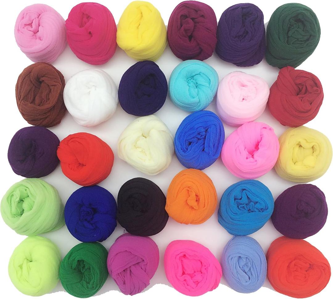 PEPPERLONELY 20 Colors Set (2.5M Each) Nylon Stocking Flower Fabric for Flowers Making