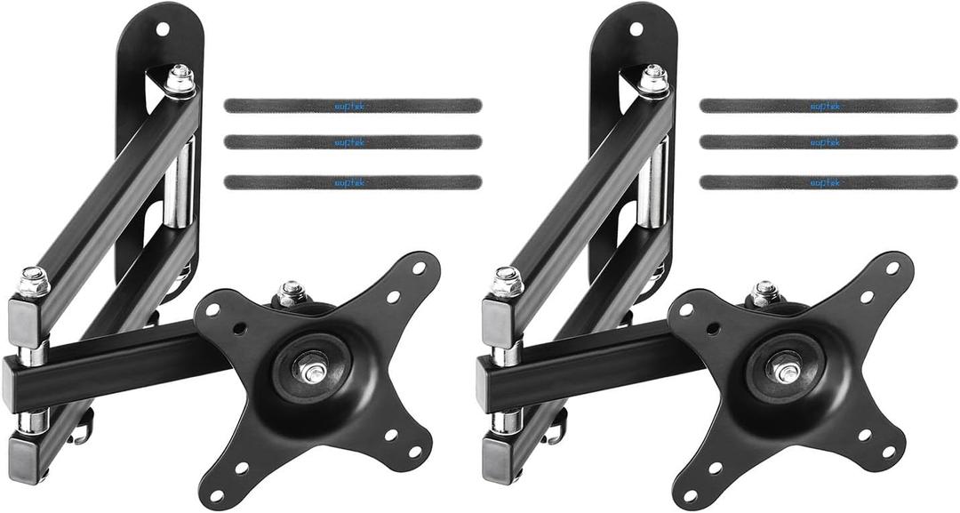Suptek TV Wall Mount Swivel Tilt Rotation Full Motion Adjustable Articulating for Most 15-32 inch LED, LCD Monitor Wall Mount VESA 75,100, 2 Packs (MA2720-2) (Black)