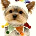 Christmas Cat Costume,Unicorn Handmade Knitted Dog Costume,Rainbow Dog Outfit,Cat Birthday Clothes,Pet Cloth for Rabbits and Other Small Sized Pets