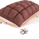 YOUR MOON Soft Pillows King for Sleeping, Support Bed Pillows, Fluffy Down Alternative Pillow, Luxury Hotel Gel Standard Pillows for Side Sleeping (Brown) (King (Pack of 1))