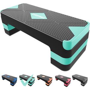 Aerobic Exercise Step, Adjustable Aerobic Stepper for Exercise, Workout Step Platform, Step Up Box, 26.5" Step Deck with 4” 6” 8” Adjustable Height Risers, Women Home Gym Fitness