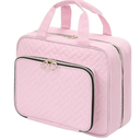 Hangable travel toiletries PU storage bag portable cosmetic bag toiletries bag(Pink)