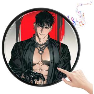 2-in-1 Touchscreen Pin Electronic Fun Badge, Stylish Personalized Badge with Speaker for Transferring Photos, GIFS and Videos, 18h+ Battery Life, Suitable for Backpacks/Hats/Clothes (Black)