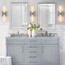 KUZZULL Wall Sconces Set of Two Brushed Nickel Bathroom Sconces Wall Decor Set of 2 Modern Wall Light Fixtures Metal Sconces Wall Lighting with Frosted Glass Shade Wall Mounted Lamp (satin nickel white)