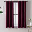 ChrisDowa Grommet Blackout Curtains for Bedroom and Living Room - 2 Panels Set Thermal Insulated Room Darkening Curtains (Burgundy Red, 38W x 54L)
