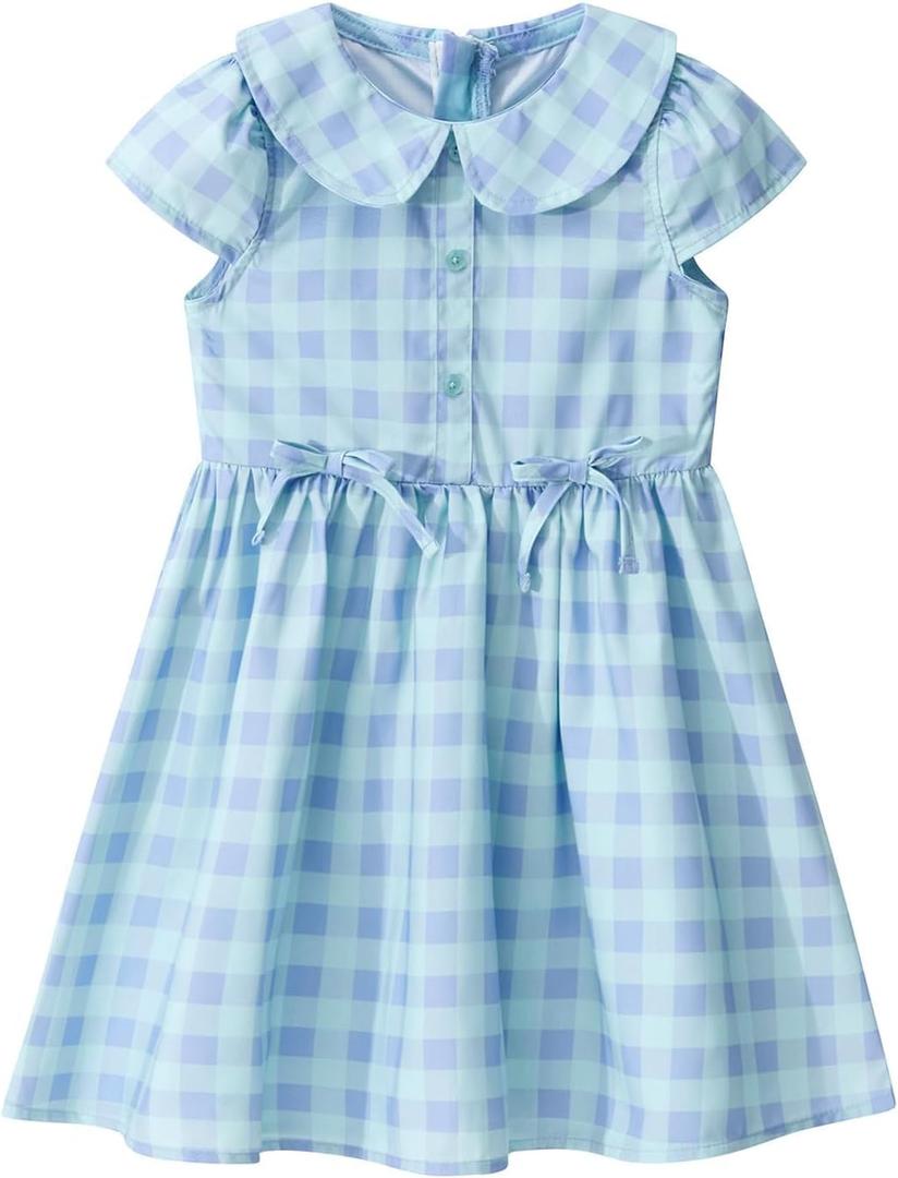 Little Bitty Strawberry Dresses Toddler Girls Cotton Sleeveless Casual Beach Summer Sundress Swing Princess Dress Size 2-6T (Blue)