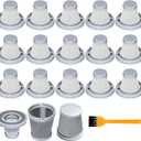 16 Pcs Vacuum Filter Replacement Compatible with Slim V8 Mate, Slim V8 Apex, Slim V10 Mate Cordless Car Vacuum Cleaner, 2 Stainless Steel Pre-filter, 16 Washable Hepa Filters, 1 Cleaning Brush