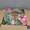 Waipfaru Outdoor Decor - Artificial Hanging Baskets with Flowers, Faux Hanging Plants Outdoors, Urn Fillers for Outside Summer Decor (Mix Fuchsia) (1 Pack)