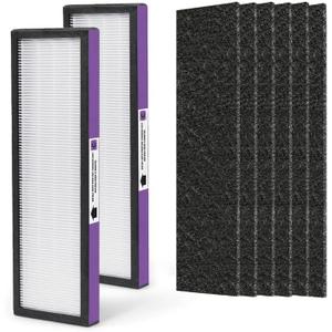 FLT5250PT Replacement Filter Compatible with Germ-Guardian Filter C Pet HEPA Air Pu-rifier AC5250PT AC5000E AC5300B AC5350W AC5350B CDAP5500 and More, 2 HEPA and 6 Pre-Filter