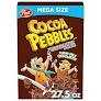 Cocoa PEBBLES Cereal, Chocolatey Kids Breakfast, Gluten Free Rice Crunch, 27.5 oz Mega Size Cereal Box (BBD: 07/08/26) / Cinnamon Toast Crunch Breakfast Cereal, Crispy Cinnamon Cereal, 12 oz BBD: 09/07/26