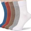 FGZ Women Thin Cotton Socks Soft Cozy Socks Cute Ankle Crew Socks 5 Pairs (L)