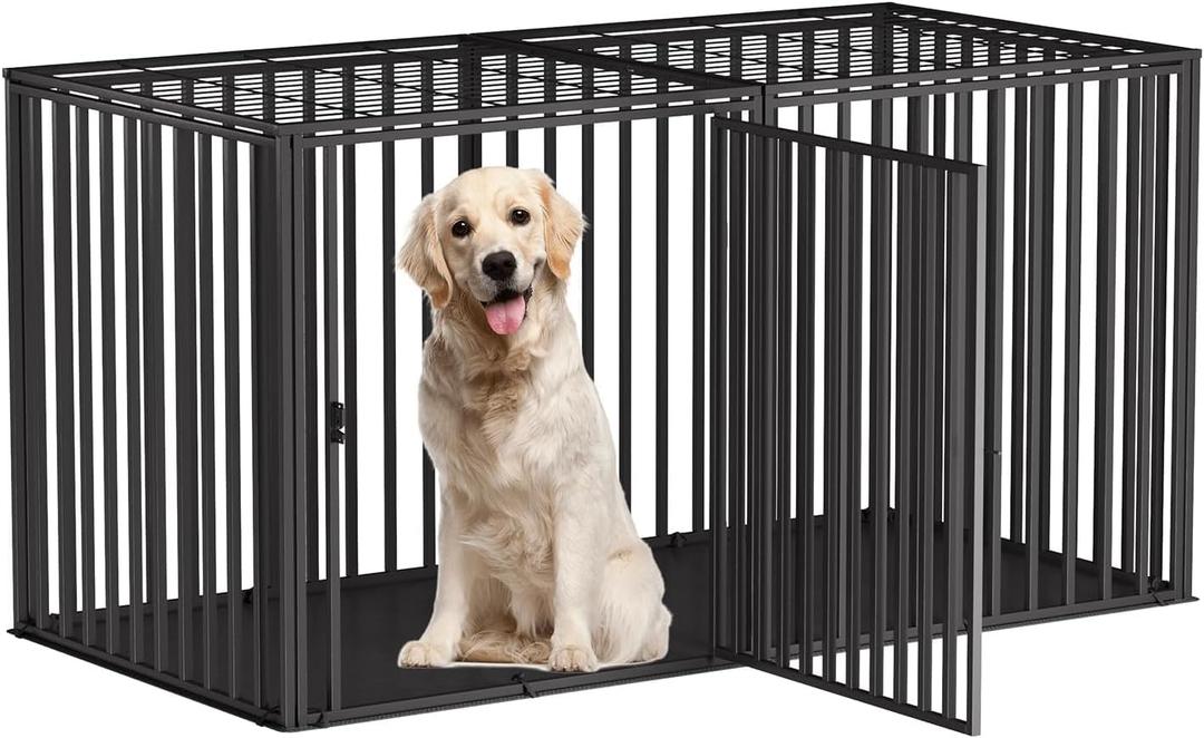 63" L x 35" H Super Large Steel Tube Dog Crate with Mat Base, Heavy Anti-Bite, Dog Crates for Large Dogs, Big Dog Cage, Dog Kennel, Puppy Dog Playpen with Top, Pet Cage, Indoor Outdoor, XXXL2