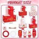 ReliThick 24 Set Class of 2026 Graduation 2 Cup Disposable Drink Carrier with Card Ribbon Coffee Cup Holder Graduation Celebration Gifts for High School College Graduate Student(Red)