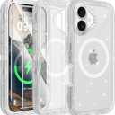 Compatible with iPhone 16 Case with Screen Protector, Shockproof, Compatible with MagSafe, 3-Layer Drop Protection, Heavy Duty Magnetic Phone Case Cover, 6.1",