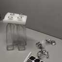 WERTIOO Olive Oil Dispenser Bottle,4Pack 17 OZ Glass Oil Dispenser for Kitchen with 4 Pourer,1 Stainless Steel Funnel & 1 Pen and 8 Label for Kitchen (500ml)