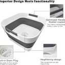 2.4 Gal (9L) Collapsible Dish Basin with 2 Drainage Plugs - Foldable Sink for Kitchen, Camping, RV | Space-Saving Multifunctional Wash Basin for Veggies, Dishes