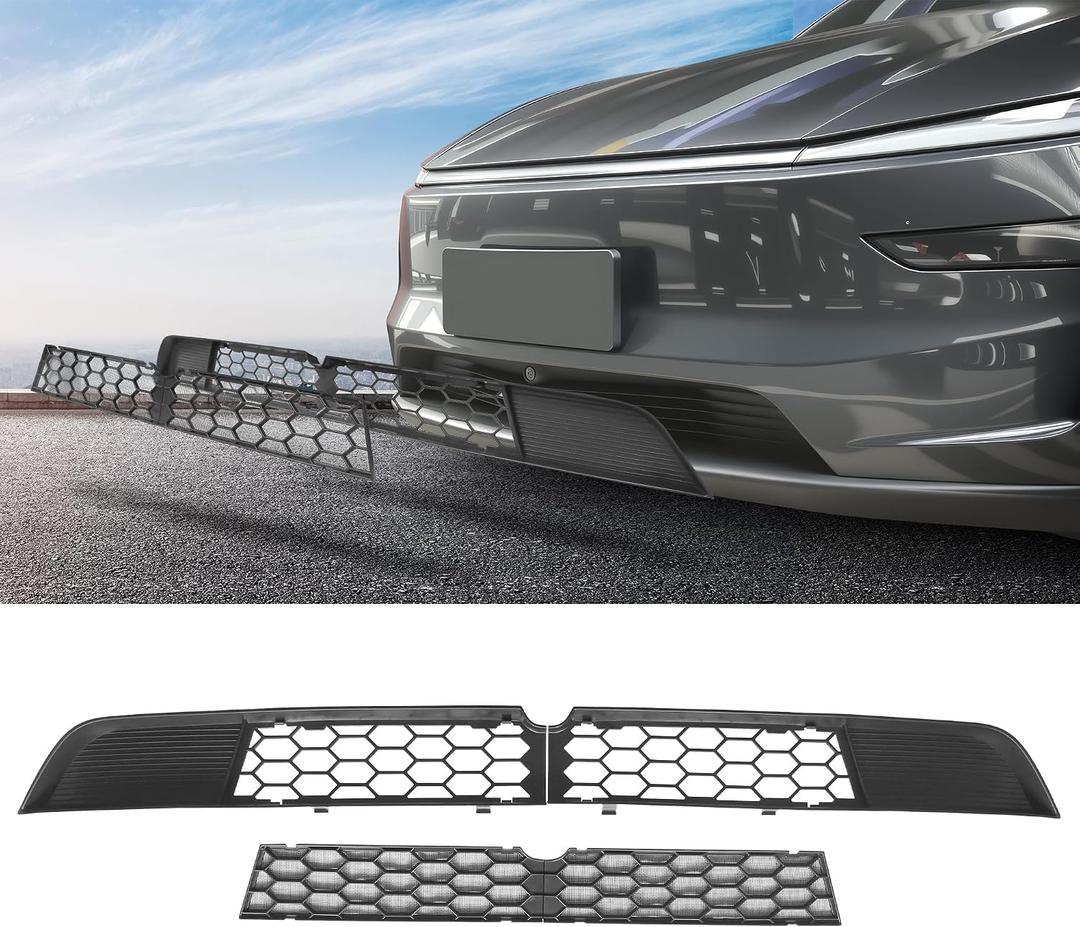 Front Grill for Tesla Model Y 2025 2026 Juniper Mesh Grille Grid Inserts Air Inlet Vent Grille Cover Replacement With Insect Protection Accessories (Not fit 2026 Standard & Performance)