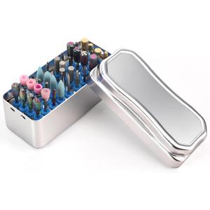 BQAN Nail Drill Bit Holder & Sterilization Box, with 40 Holes Drill Bits Organizer For Nail Art Accessories Manicure Sterilization