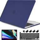 DONGKE for MacBook Pro 13 inch Case 2023 2022 2021 2020 Release Model: A2338 M2/M1 A2289 A2251 with Touch Bar & Touch ID, Frosted Matte Plastic Hard Shell Case & Keyboard Cover, Navy Blue