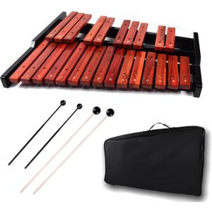 TNZMART 25 Note Xylophone Wooden Glockenspiel Xylophones with Mallet Professional Percussion Instrument (Xylophone)