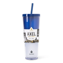 Manna™ Axel™ Plastic Tumbler & Straw Set - Blue - 24 oz