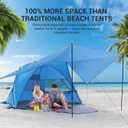 Elegear CumbreX Beach Tent with 360 Removable Canopy, 4-6 Person Pop Up Sun Shade Shelter, UPF 50+ Automated Installation Double Silver Coating Portable Lightweight Beach Cabana for Beach/Outdoor
