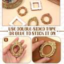 2 x 10pcs Mini Gold Picture Frames, Vintage Small Antique Resin Picture Baroque Miniature Picture Frames Oval Rectangle Wall Hanging Display Table Frame for DIY Photo Holiday Party Wedding Decoration