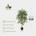 4Ft Artificial Birch Tree, Green Siberian Birch Tree for Indoor, Fake Potted Ficus Tree with Silk Leaves for Home Office Living Room Decor (11in)