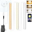 Under Cabinet Lighting,12inch,3 Pack Rechargeable Motion Sensor Light,5 Levels Dimmable Closet Light, Ultra Thin Under Counter Lights for Stairs,Fridge,Cabinet,Bed,Washroom,Kitchen Decor (2700K-6000K)