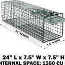 Humane Way Sentinel 24 Inch Live Animal Trap - No Assembly Required - Safe Small Traps for All Animals - Cat, Squirrel, Rabbit, Rodent - 24" L x 7.5" W x 7.5" H