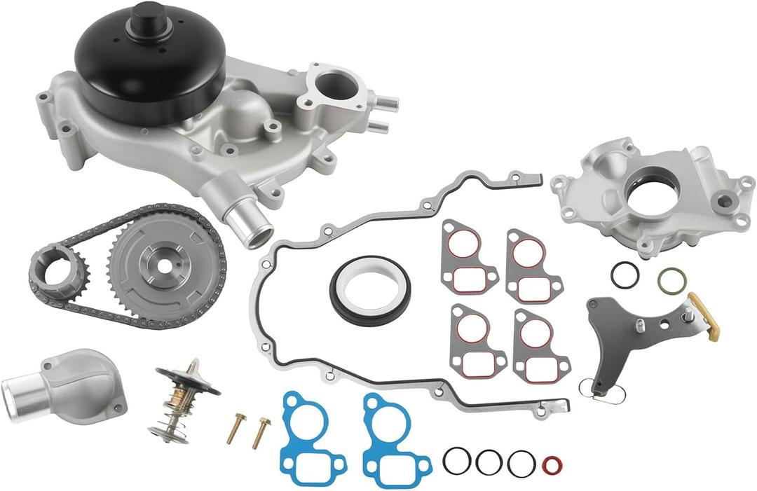 Timing Chain Kit 6.2L 5.3L 6.0L 4.8L Fit for Silverado 1500 2011-2013 for Sierra-1500 2500 HD 3500 HD 2007-2013 for Tahoe Yukon/Colorado Suburban Escalade Engine Time Parts w Water Oil Pump