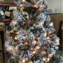 7Ft Warm Light Christmas Tree with Snow