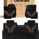 Premium Color TPE Floor Mats for Ford F-150 2015-2026 | Saddle Brown Wing Design| F150 Lightning 2022-2025 SuperCrew (Rear w/o Fold Flat Storage) | Heavy Duty Car Carpet All-Weather Protection