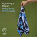 ANNIE FIORI Golf Towel (34" x 20") | Funny Camo, Microfiber Waffle Golf Towels For Golf Bags with Quick Dry Technology & Black Carabiner Clip - Golf Accessories for Men & Women, Ideal Gift for Golfers (Blue)