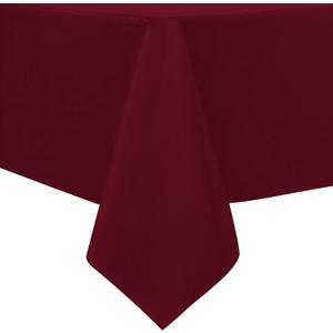 sancua 100% Waterproof Rectangle PVC Tablecloth - 60 x 84 Inch - Oil Proof Spill Proof Vinyl Table Cloth, Wipe Clean Table Cover for Dining Tables, Buffet Parties and Camping, Burgundy