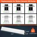 SUS304 Stainless Steel 17.5" Flavorizer Bars for Weber Genesis 300 Series with Front Control, Grill Parts for Weber Genesis E310 E320 E330 S310 S320 S330, Heat Plate Replacement 7620 7621, 5 Pack