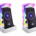 2 PCs Phone Holder Wavy Led Light & Mirror