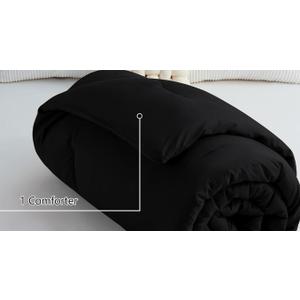 CozyLux, Size: 88" x 88" black comforter